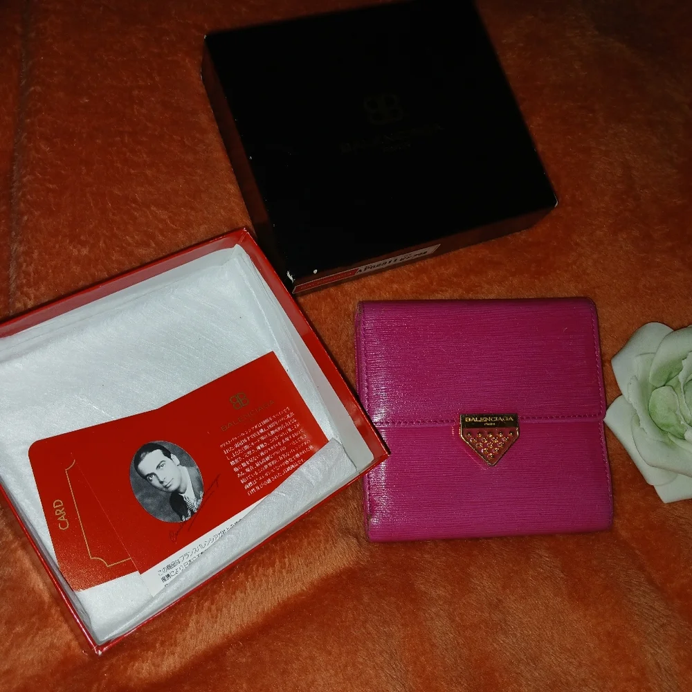 Balenciaga Pink Wallet with Gem Detail